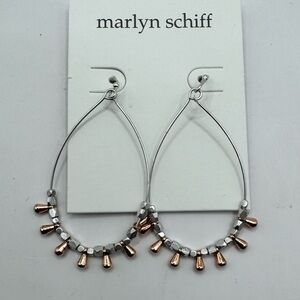 Marlyn Schiff Silver and Rose Gold Teardrop Earrings